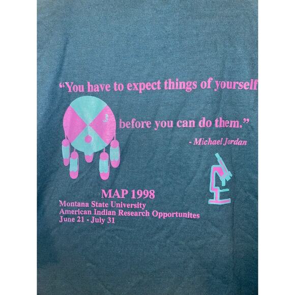 Vintage Montate State Shirt MAP Expect Things of Yourself Green Tee VTG 1998 XL - Picture 7 of 13